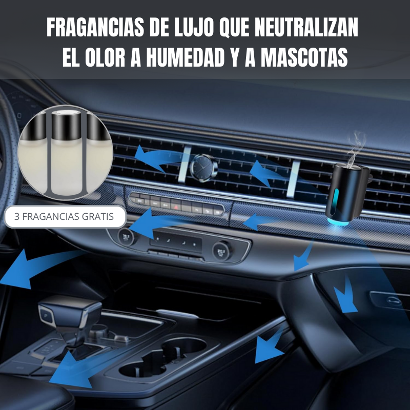 PureRide® Difusor de Auto Inteligente + 3 Fragancias Gratis